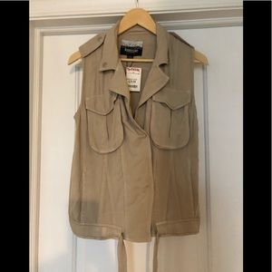 Sleeveless button down vest